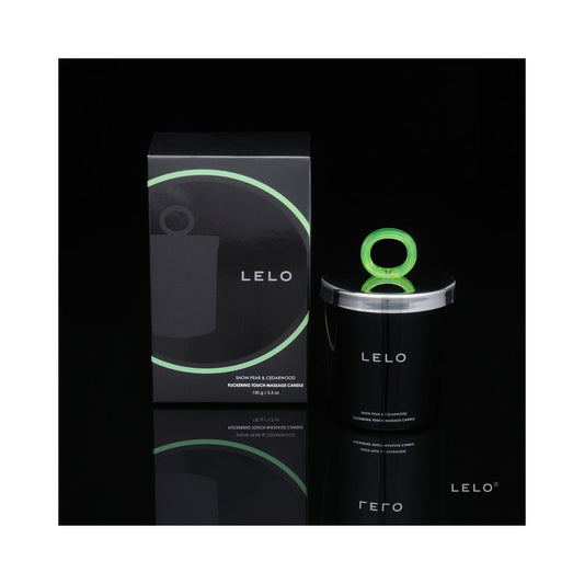 LELO Massage Candle - Snow Pear & Cedarwood Scent - Red Garter