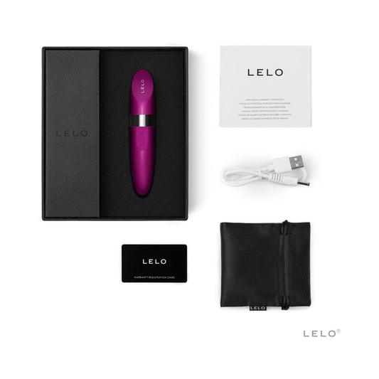 LELO MIA 2 Rechargeable Lipstick Vibrator Deep Rose - Red Garter