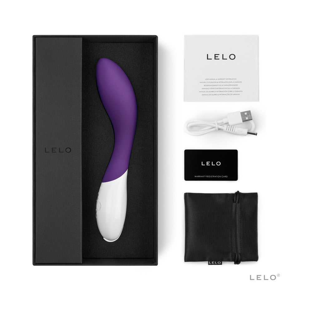 LELO MONA 2 Rechargeable G-Spot Vibrator Purple - Red Garter