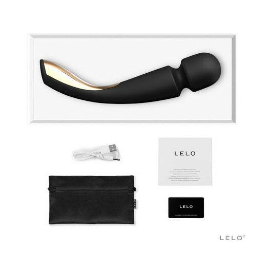 LELO SMART WAND 2 Large Rechargeable Wand Vibrator Black - Red Garter