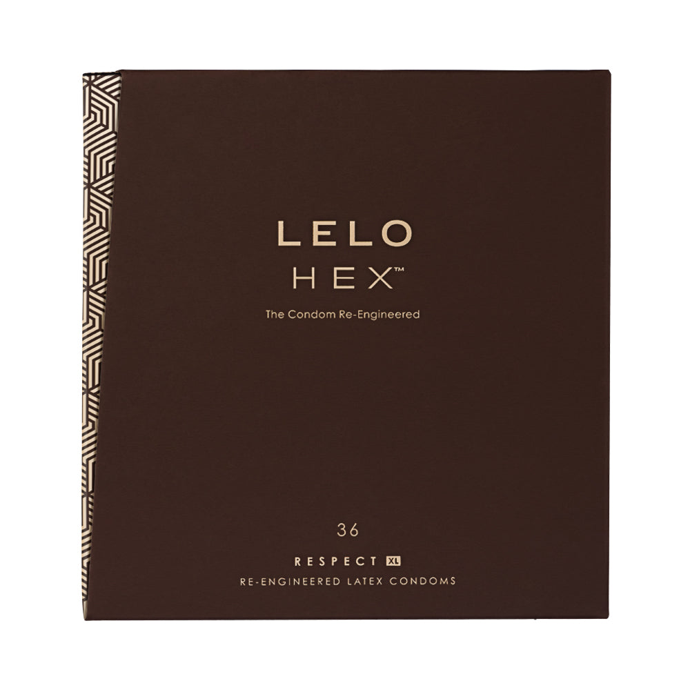 LELO HEX Respect XL Lubricated Latex Condoms 36-Pack - Red Garter