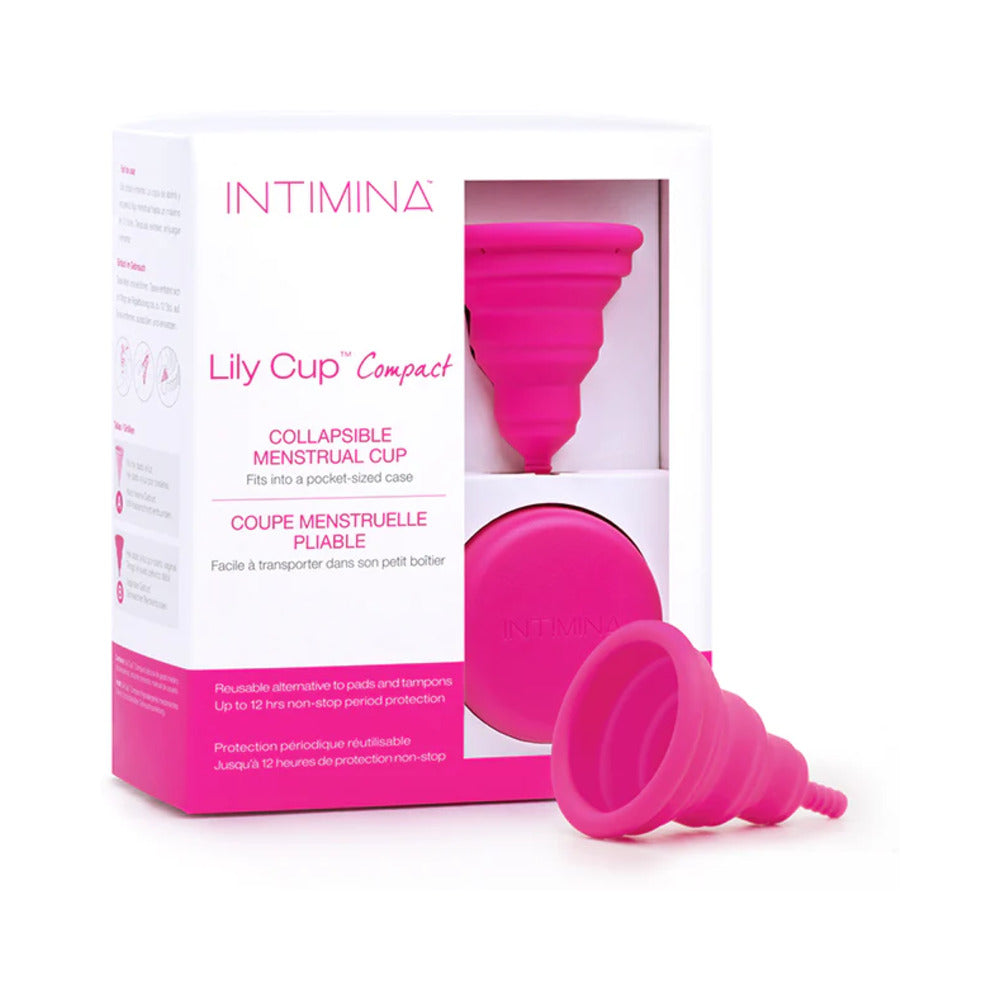 INTIMINA Lily Cup Compact Collapsible Menstrual Cup Size B - Red Garter