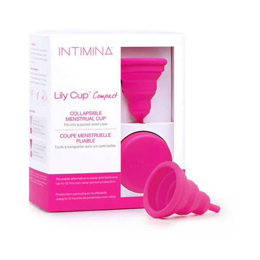 INTIMINA Lily Cup Compact Collapsible Menstrual Cup Size B - Red Garter