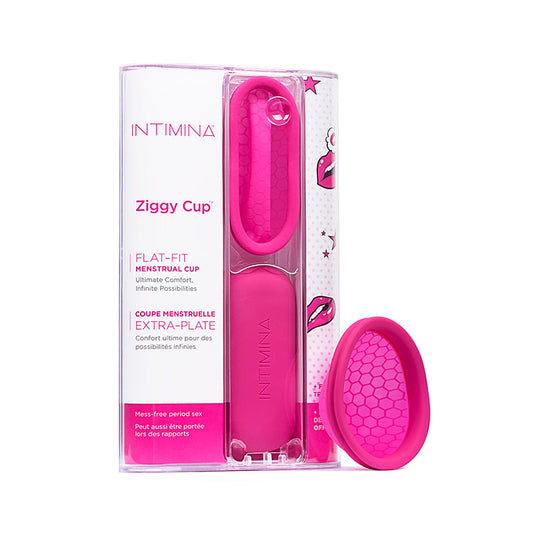 INTIMINA Ziggy Cup Flat-Fit Menstrual Cup - Red Garter