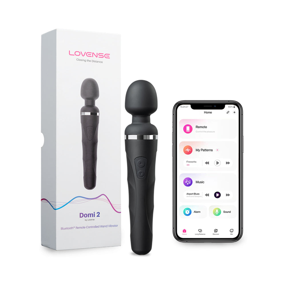 Lovense Domi 2 Bluetooth Programmable Wand Vibrator - Red Garter