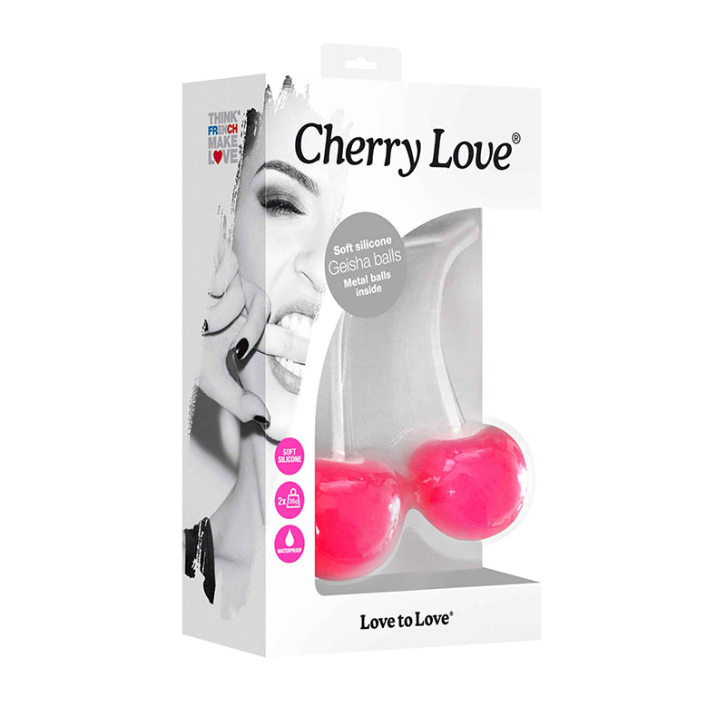 Love to Love Cherry Love Silicone Kegel Balls - Red Garter