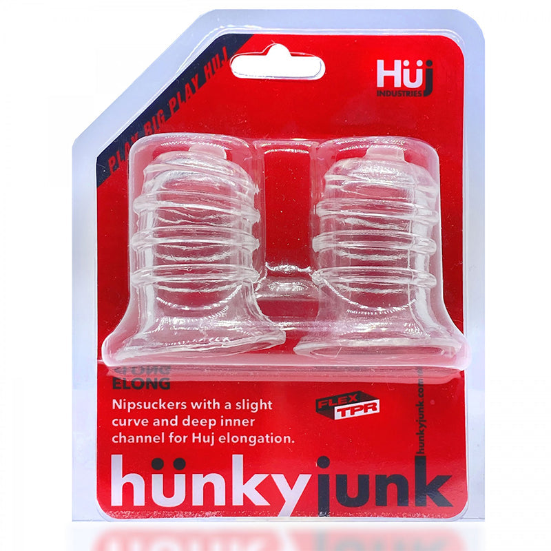 hunkyjunk ELONG Wide-Base Nipsucker Clear - Red Garter