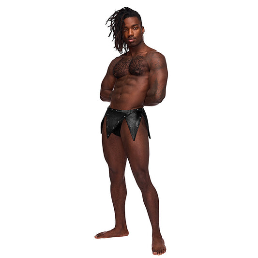 Male Power Fetish Eros Black L/XL - Red Garter