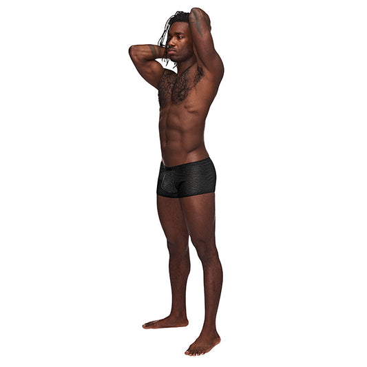 Male Power Sneak Peek Mini Short Black XL - Red Garter