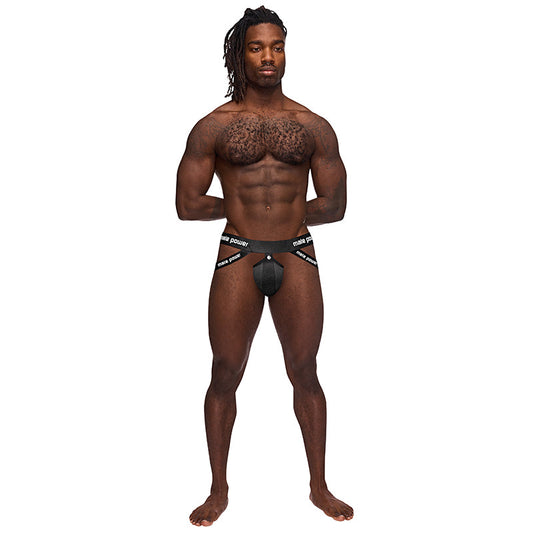 Male Power The Helmet Helmet Jock Black L/XL - Red Garter