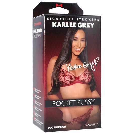 Signature Strokers Karlee Grey ULTRASKYN Pocket Pussy - Red Garter