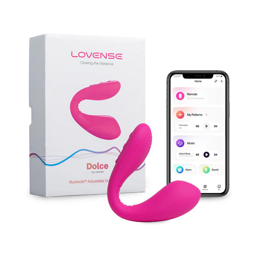 Lovense Dolce Bluetooth Adjustable Dual Vibrator - Red Garter
