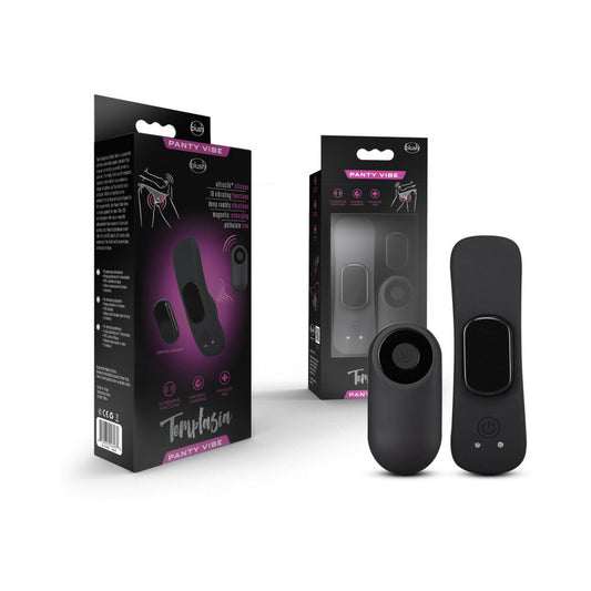 Temptasia Panty Vibe Rechargeable Remote-Controlled Silicone Wearable Vibrator Black - Red Garter