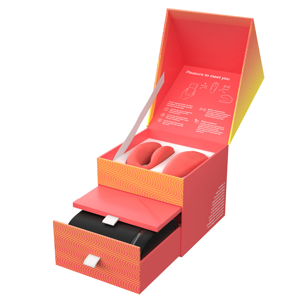 We-Vibe Chorus Rechargeable Remote-Controlled Silicone Couples Vibrator Crave Coral - Red Garter