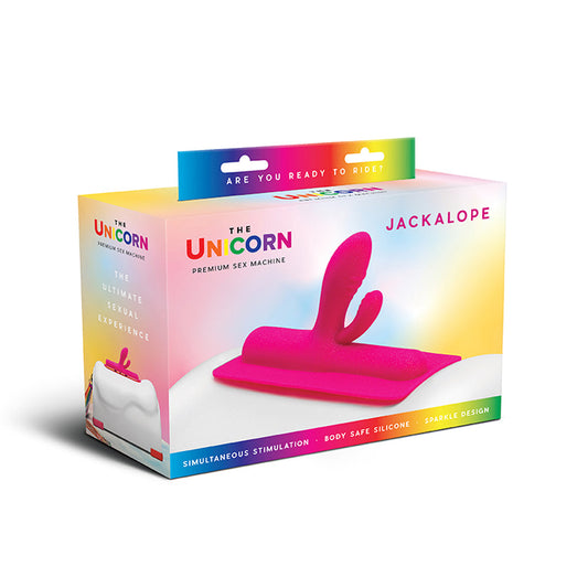 The Unicorn Jackalope Bulbous Double Stimulation Silicone Attachment - Red Garter