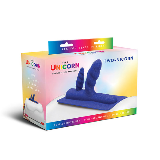 The Unicorn Two-Nicorn Textured Double Penetration Silicone Attachment - Red Garter