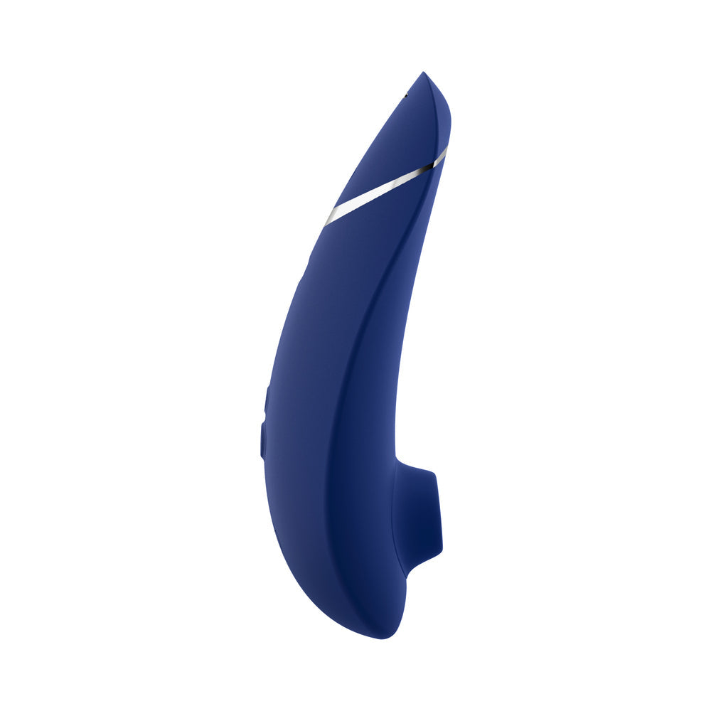 Womanizer Premium 2 Rechargeable Silicone Luxurious Pleasure Air Clitoral Stimulator Blueberry - Red Garter