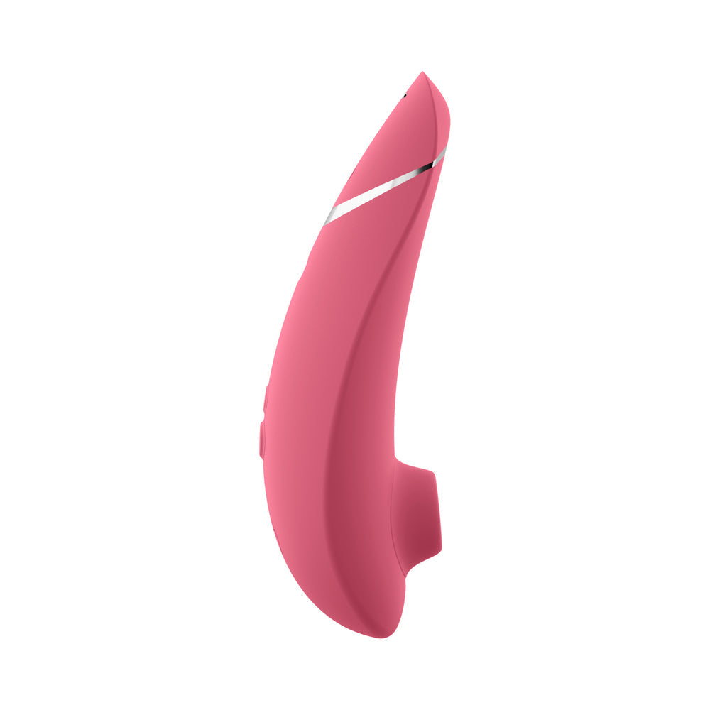Womanizer Premium 2 Rechargeable Silicone Luxurious Pleasure Air Clitoral Stimulator Raspberry - Red Garter