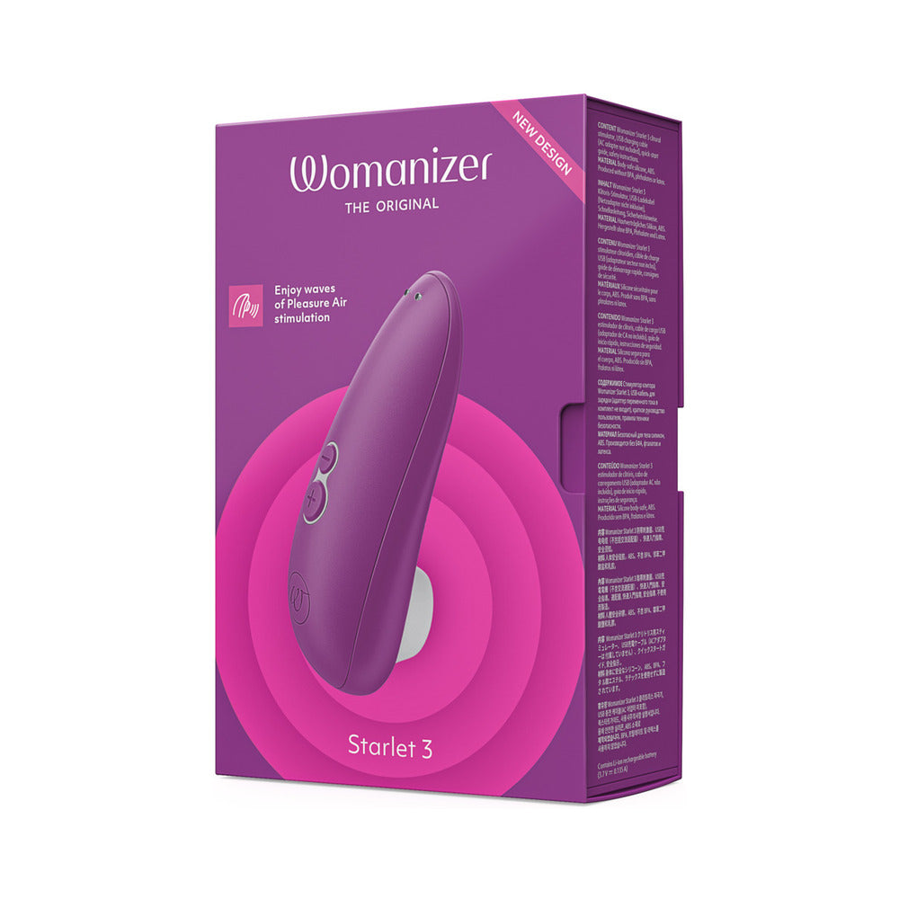 Womanizer Starlet 3 Rechargeable Silicone Compact Pleasure Air Clitoral Stimulator Violet - Red Garter