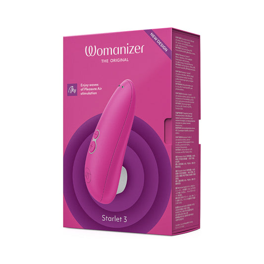 Womanizer Starlet 3 Rechargeable Silicone Compact Pleasure Air Clitoral Stimulator Pink - Red Garter