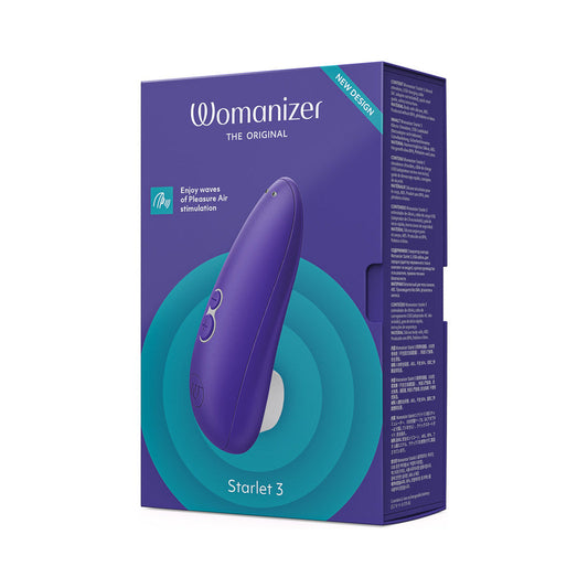 Womanizer Starlet 3 Rechargeable Silicone Compact Pleasure Air Clitoral Stimulator Indigo - Red Garter