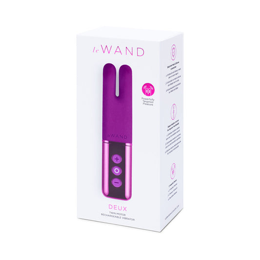 Le Wand Chrome Deux Rechargeable Silicone Mini Vibrator Dark Cherry - Red Garter