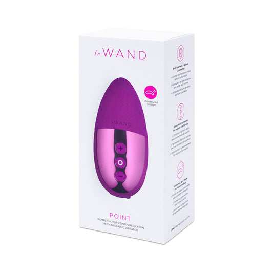 Le Wand Chrome Point Rechargeable Silicone Mini Vibrator Dark Cherry - Red Garter