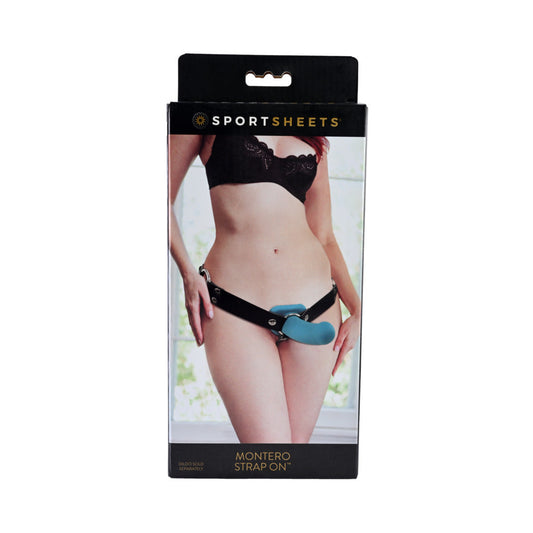 Sportsheets Montero Adjustable Strap-On Harness Black - Red Garter