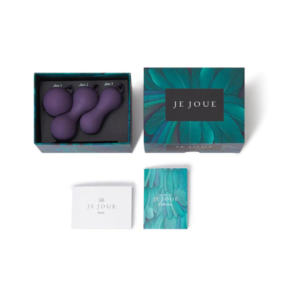 Je Joue Ami 3-Piece Silicone Kegel Set Purple - Red Garter