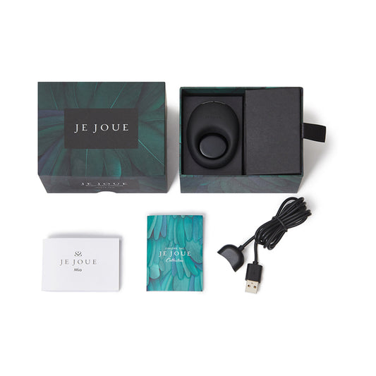 Je Joue Mio Rechargeable Vibrating Silicone Cock Ring Black - Red Garter