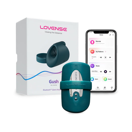 Lovense Gush Bluetooth Glans Massager and Masturbator - Red Garter