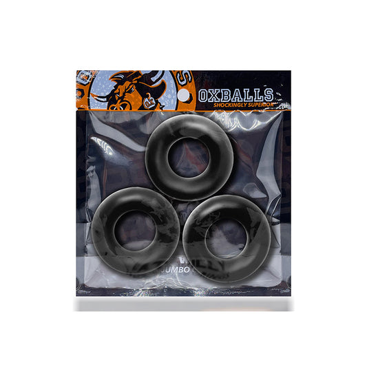 OxBalls Fat Willy 3-Pack Jumbo Cockrings FLEXtpr Black - Red Garter