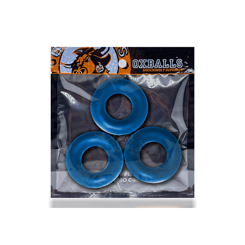 OxBalls Fat Willy 3-Pack Jumbo Cockrings FLEXtpr Space Blue - Red Garter
