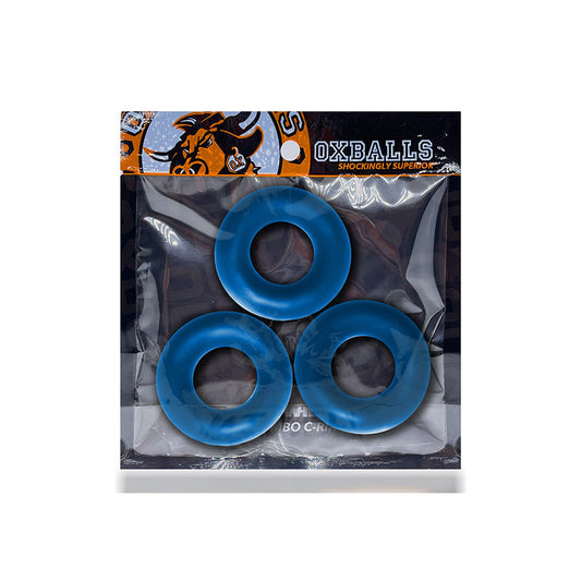 OxBalls Fat Willy 3-Pack Jumbo Cockrings FLEXtpr Space Blue - Red Garter