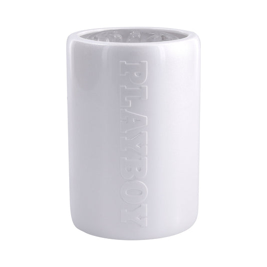 Playboy Spin Doctor Rechargeable Spinning Stroker TPE Sleeve White - Red Garter