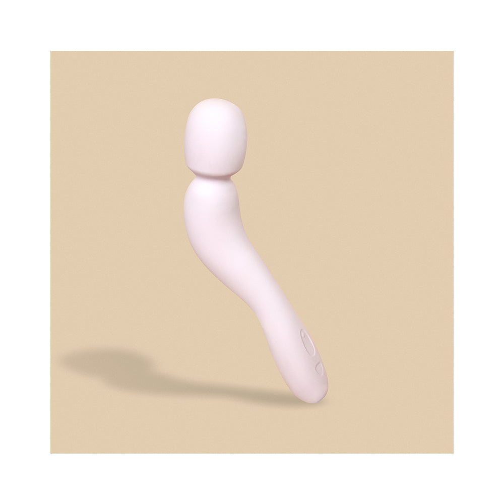 Dame Com Rechargeable Silicone Wand Vibrator Quartz - Red Garter