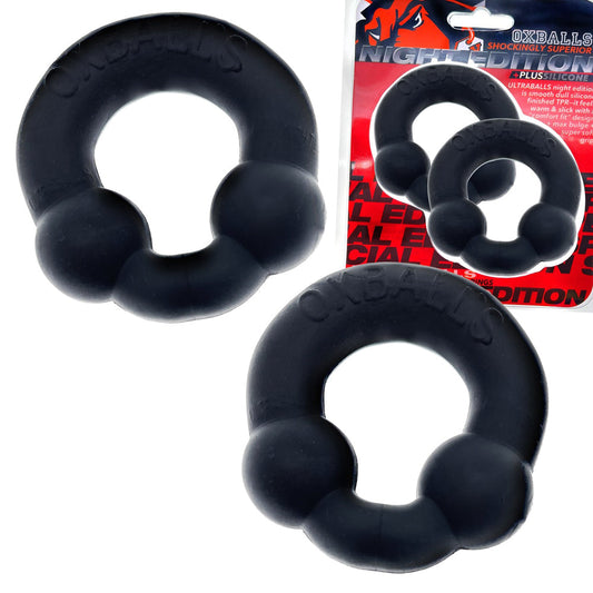 OxBalls Ultraballs 2-Pack Cockring Plus+Silicone Special Edition Night - Red Garter