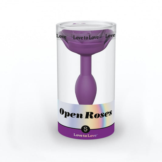 Love to Love Open Roses Silicone Anal Plug Purple Rain S - Red Garter
