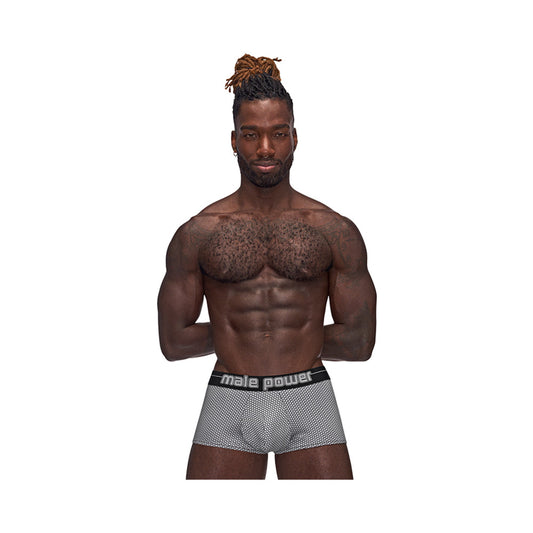 Male Power Sexagon Mini Short Gray M - Red Garter