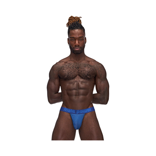 Male Power Sexagon Strappy Ring Jock Royal L/XL - Red Garter