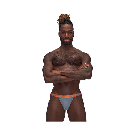 Male Power Casanova Uplift Jock Gray L/XL - Red Garter