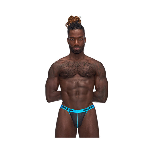 Male Power Casanova Uplift Thong Black L/XL - Red Garter