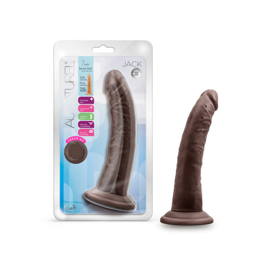 Au Naturel Jack 7 in. Posable Dual Density Dildo Brown - Red Garter