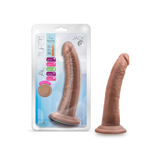 Au Naturel Jack 7 in. Posable Dual Density Dildo Tan - Red Garter