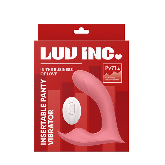 Luv Inc Pv71 Insertable Panty Vibrator Coral - Red Garter
