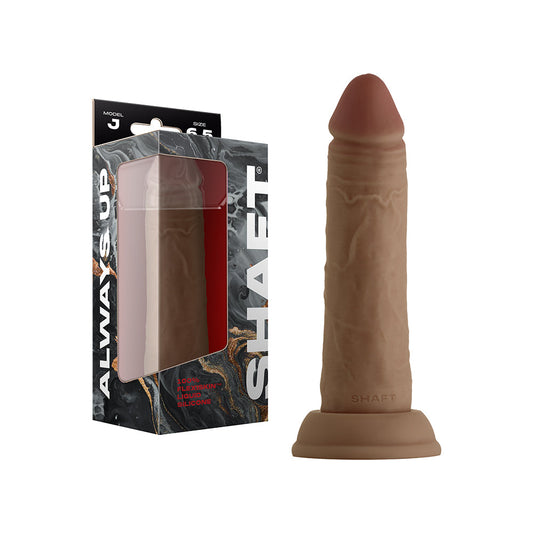 Shaft Model J: 6.5 in. Dual Density Silicone Dildo Oak - Red Garter