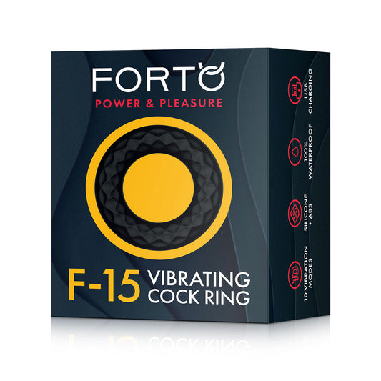 Forto F-15 Rechargeable Silicone Vibrating Cockring Blue - Red Garter