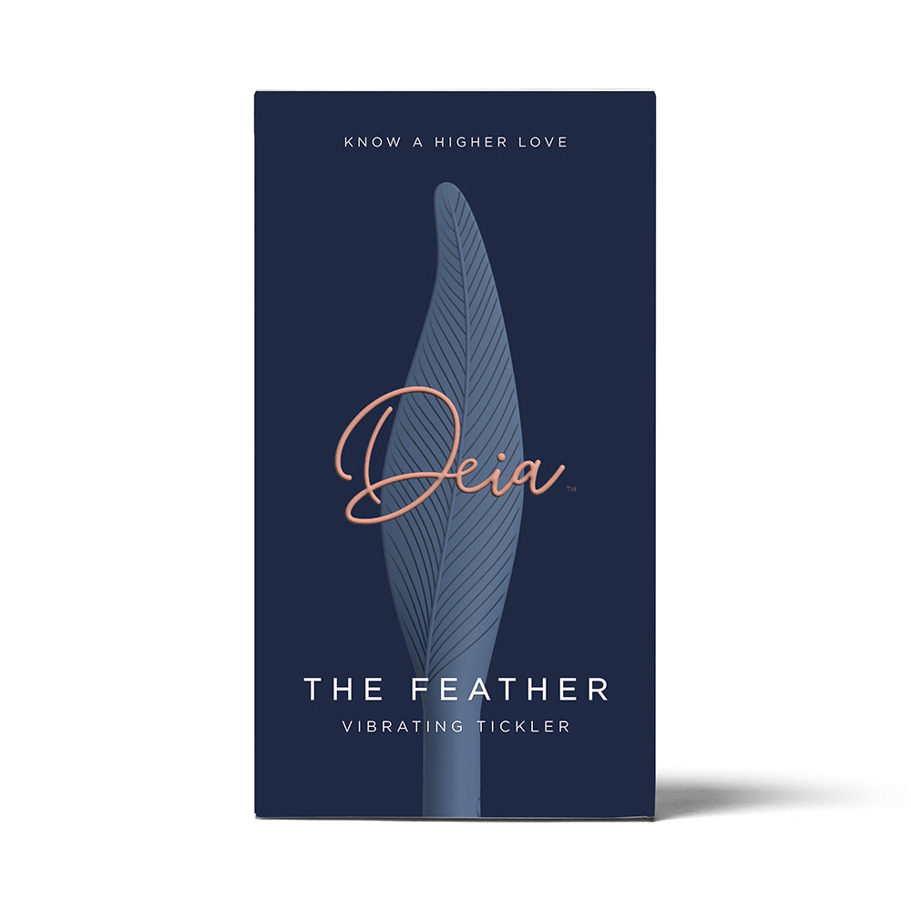 Deia The Feather Vibrating Tickler Silicone Blue - Red Garter