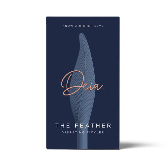 Deia The Feather Vibrating Tickler Silicone Blue - Red Garter