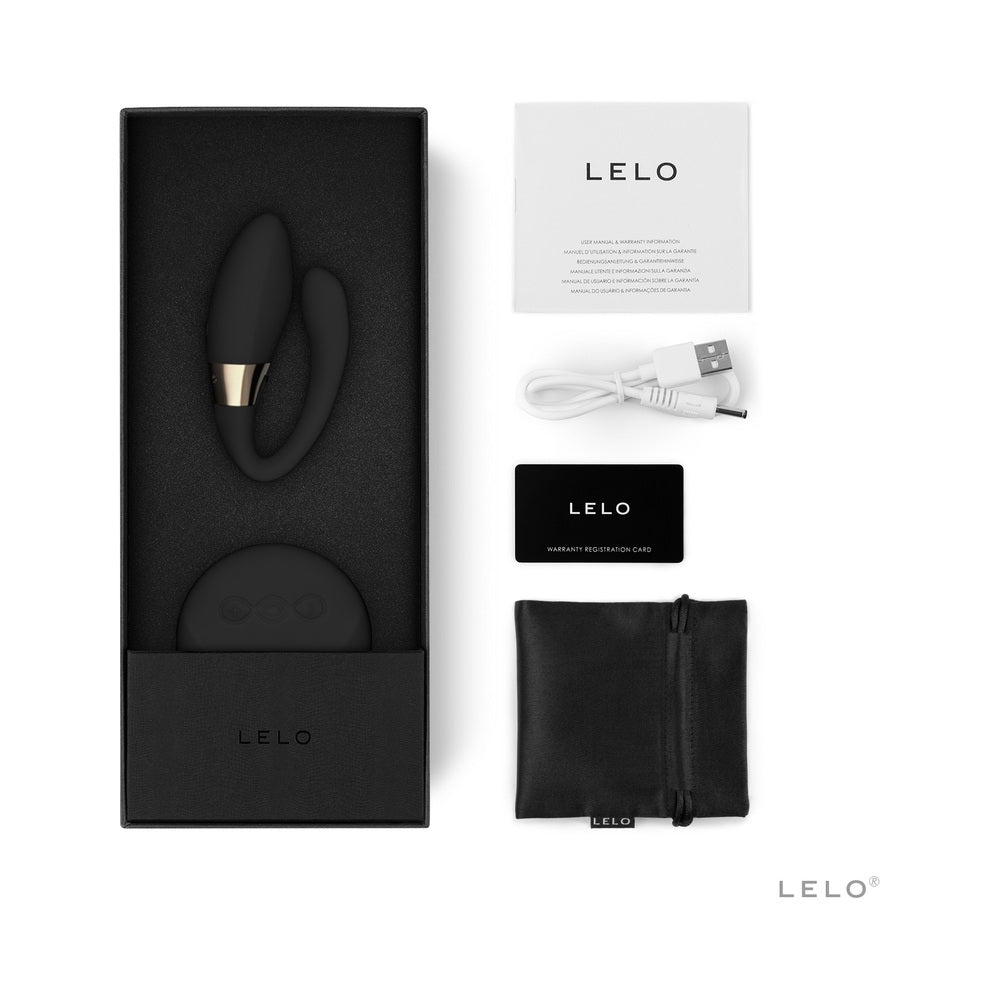 LELO TIANI DUO Rechargeable Dual Stimulation Couples Vibrator With Remote Black - Red Garter